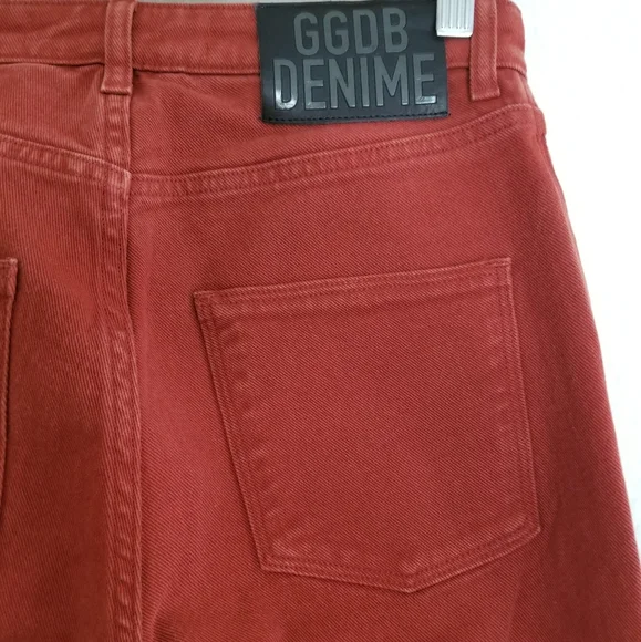Golden Goose Rust High Rise Jeans Size 27 Brick - Picture 6 of 9